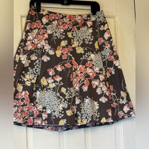 Talbots Floral A-Line Skirt - Black, Red, Yellow
